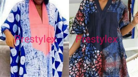 Silk Adire Styles For Female Africane Bicolore Adire Bubu Kaftan