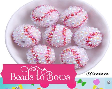 Mm Ab Resin Rhinestone Baseball Beads Bubblegum Baseball Beads