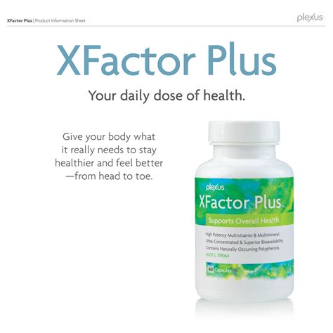 Plexus Xfactor Plus Product Information Sheet