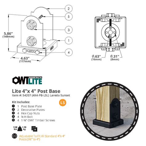 X Post Base Laredo Sunset Owt Lite Ozco Building Products