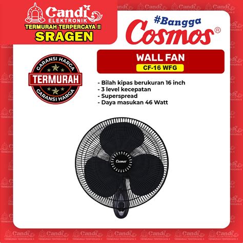 Jual COSMOS Kipas Angin Wall Fan CF 16 WFG Shopee Indonesia