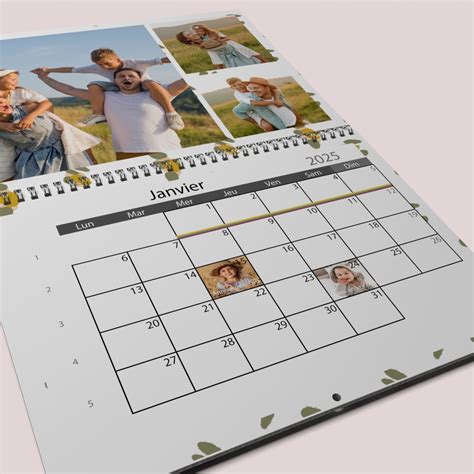 Calendrier photo mural double page Bohème Chic