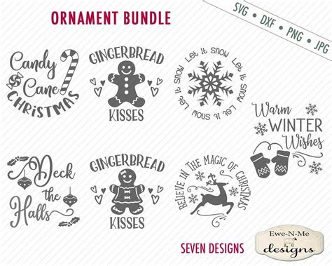 Christmas Ornament SVG Bundle - christmas svg - ornament svg - Glitter ...