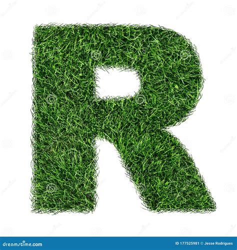 Lettre De L Alphabet D Herbe Lettre R D Herbe Isol E Sur Le Fond Blanc