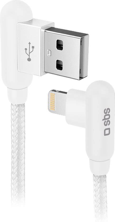 Sbs 90 Degrees Usb A Naar Apple Lightning Kabel Mfi 1 Meter Wit Bol