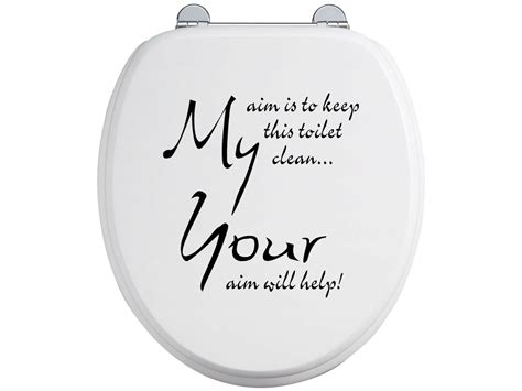 Toilet Seat Stickers Decal Colour Choices Quote Your Aim Will Help