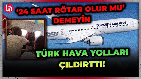 Türk Hava Yolları uçağı 24 saat kalkmadı Uçakta kalan yolcular sinir