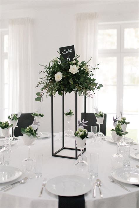 Lora Black White Rose Gold Metal Wedding Flower Stand Pedestal Pillar