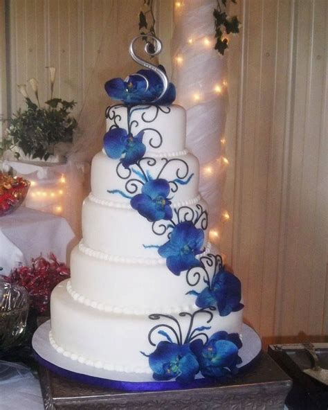 Blue Orchid Wedding Cake Wedding Inspiration Just Thinking Ahead