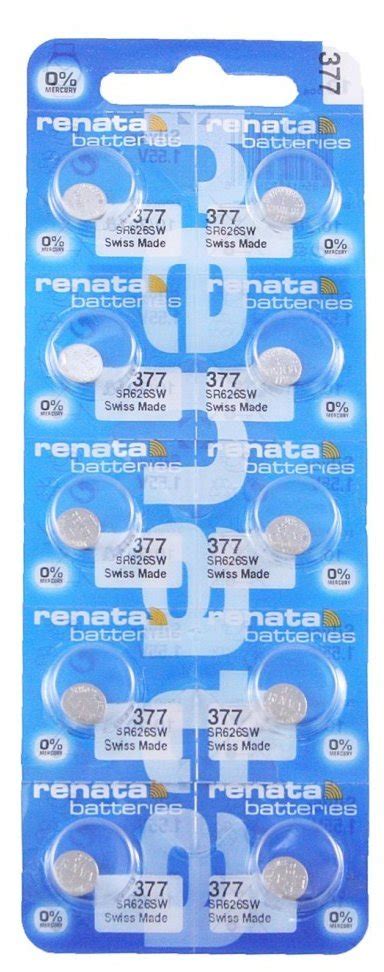 Renata 377 (SR626SW) Watch Battery - Pack of 10