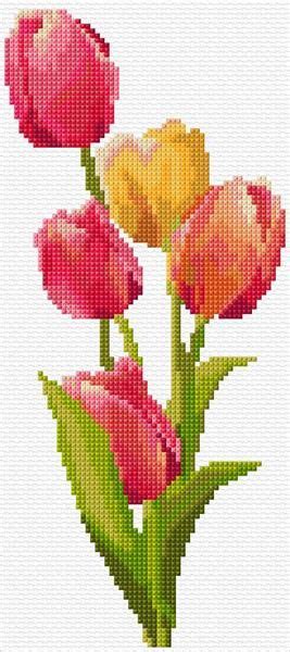 Tulips Cross Stitch Designs Cross Stitch Flowers Cross Stitch