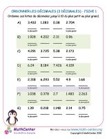 Fractions D Cimales Et Nombres Eme Fiches De Travail Activit S