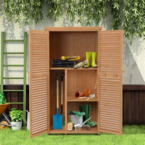 Outsunny Ft W X Ft D Solid Wood Vertical Storage Shed Reviews