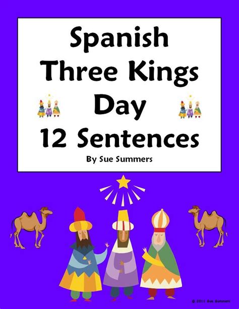 Spanish Three Kings Day Sentences Worksheet By Sue Summers Navidad Spanish Three Kings Day