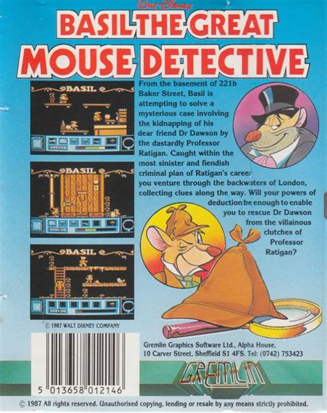 Basil The Great Mouse Detective Cover Or Packaging Material MobyGames