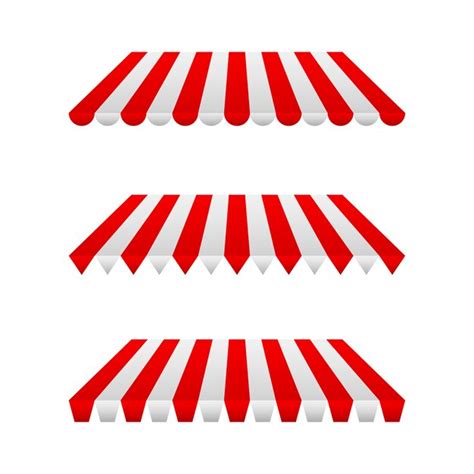 Premium Vector Set Of Striped Awnings Illustration