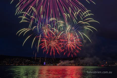 New Years Eve Fireworks Hobart Luke O Brien Photography