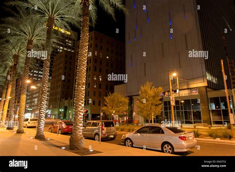 Night Streetscape In Downtown Phoenix Hi Res Stock Photography And