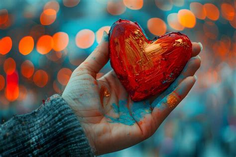 Premium Photo A Person Holding A Red Heart In Their Hand