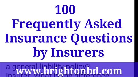 100 Frequently Asked Insurance Questions By Insurers Youtube