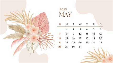 2023 Desktop Calendar Wallpaper, Floral Desktop Calendar Aesthetic - Etsy