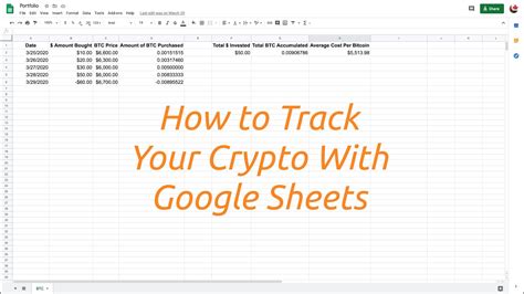 How To Track Your Crypto Trades And Portfolio With Google Sheets YouTube