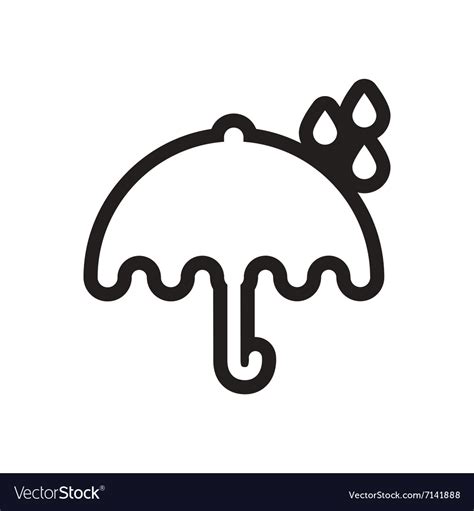 Stylish black and white icon rain umbrella Vector Image