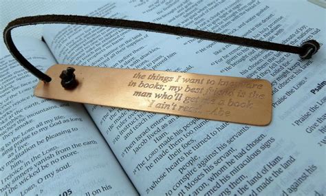 Personalized Bookmark Engraved Copper Bookmark Custom