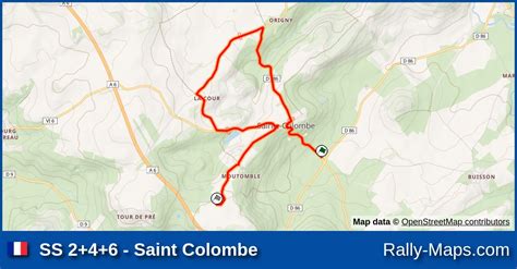 Ss Saint Colombe Stage Map Rallye R Gional Du Pays