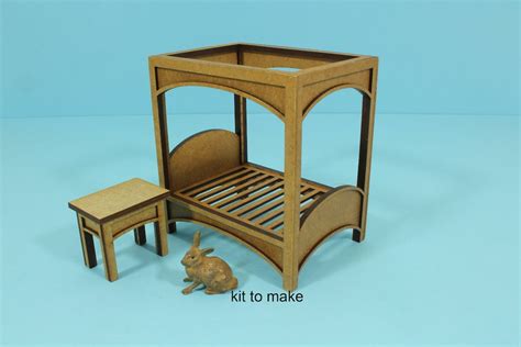 Dollhouse Four Poster Canopy Bed Kit Half Inch Scale Etsy