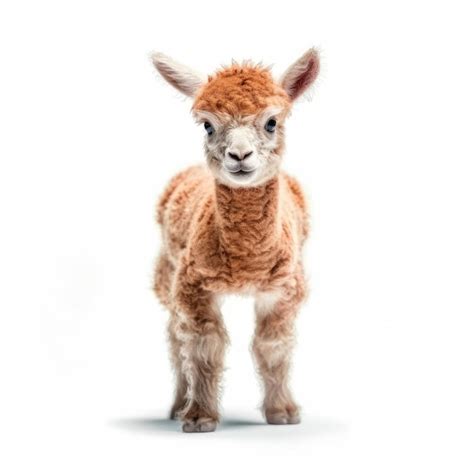 Premium AI Image | Baby Alpaca isolated on white generative AI