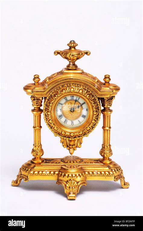 French Golden Antique Clock Made Around Stock Photo Alamy