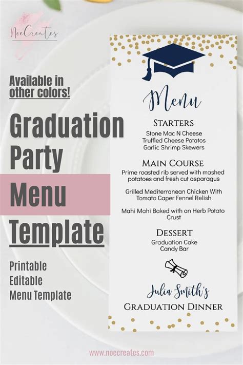 This Graduation Party Menu Template Will Add The Perfect Touch To The