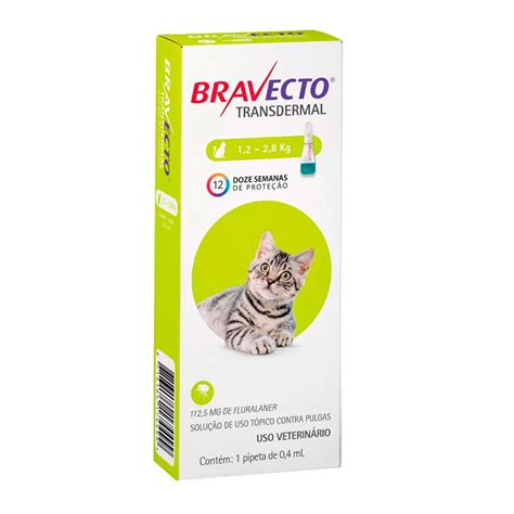 Bravecto Transdermal Antipulgas MSD Para Gatos 1 2 A 2 8kg Popular