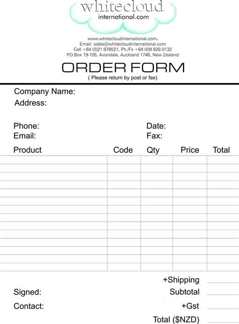 5 Simple Order Form Template Word Sampletemplatess Sampletemplatess Riset