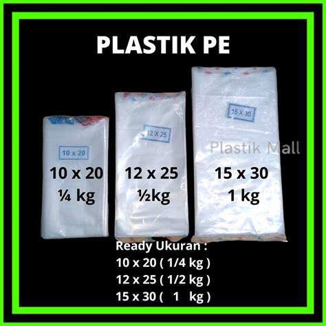 Jual Plastik PE 10x20 12x25 15x30 Kantong Gula Es Batu 1 2kg 1 4kg 1kg