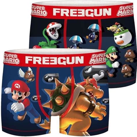 FREEGUN Boxer Homme Luigi Bowser Caleçon Homme SUPER MARIO Liberté