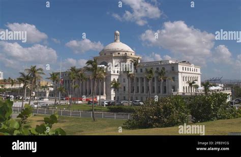 4K Under cranck of The Capital building of Puerto Rico in Old San Juan ...