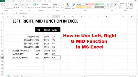 Left Right And Mid Function In Ms Excel How To Use Left Right Mid