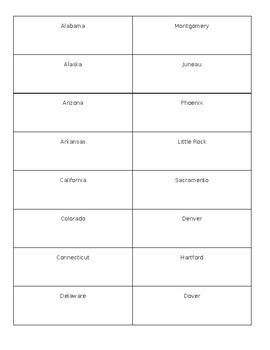 States and Capitals Flashcards by Michelle's Materials | TpT