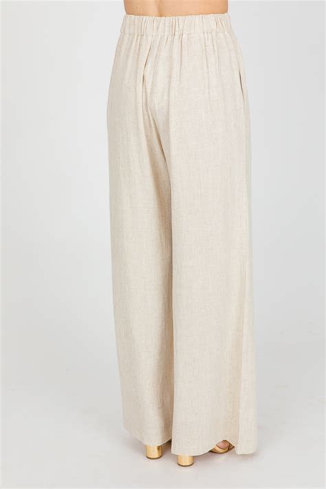 Maren Linen Pants Natural SALE The Blue Door Boutique