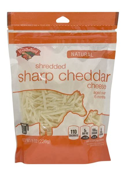 Hannaford Natural Shredded Sharp Cheddar Cheese Source