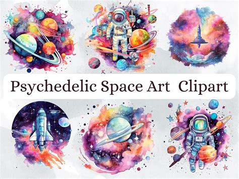 54 Pngs Psychedelic Space Art Colorful Illustrations, Commercial Use ...