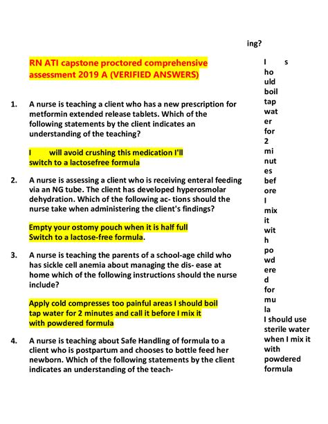 Rn Ati Capstone Proctored Comprehensive Assessment A Verified