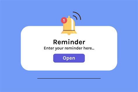 Reminder Notification Page With Floating Elements And Business