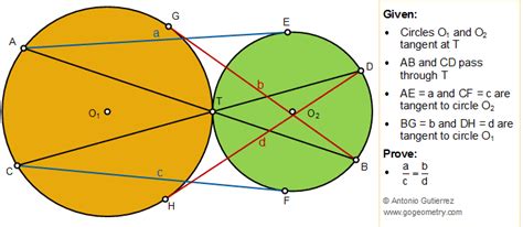 Geometry Problem 1432 Tangent Circles Secant Tangent Lines Proportionality Similarity Ipad