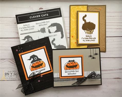 Clever Cats Card Ideas for Halloween and Beyond | Cat cards, Halloween cards, Fun fold cards