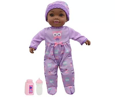 Play Zone My First Newborn 16" Purple Owl Outfit Talking Baby Doll, Brown Eyes | Big Lots