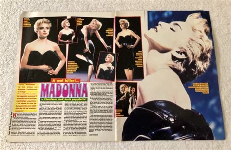 MADONNA 1986 CLIPPING Poster Swedish Music Magazine Okej Vintage Rare