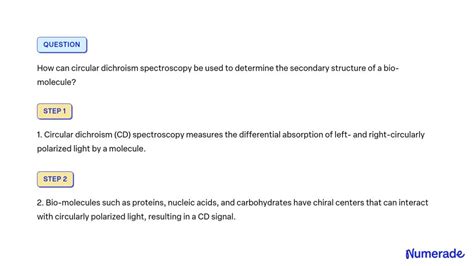 Solved How Can Circular Dichroism Spectroscopy Be Used To Determine